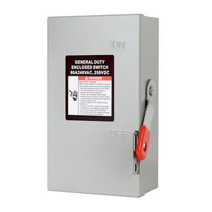 2P 60A 120/240V Single Phase 2 Wire Duty Safety Switch Outdoor Non-Fusible Safety Switch