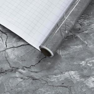 Gray Marble Contact Paper 31x157 inch Marble Peel and Stick Wallpaper Waterproof Countertop Contact Paper Self-Adheisive Removable Granite Vinyl Wallpaper for Bathroom Kitchen Cabinet Table