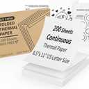 Continuous Thermal Printer Paper 8.5" x 11" US Letter Size - High-Efficiency Durable Printing for Home Work, Printing Contract, Compatible with Most Thermal Printers (200 Sheets/Continuous Folding)