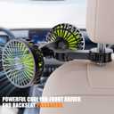 Hayousui USB Car Cooling Fans for Backseat: Dual Head Car Fan for Kids 3 Speeds 360 Rotatable Vehicle Rear Headrest Fans 5V/2A Powerful Electric Air Circulation Fan for Sedan SUV RV Truck (USB Plug)