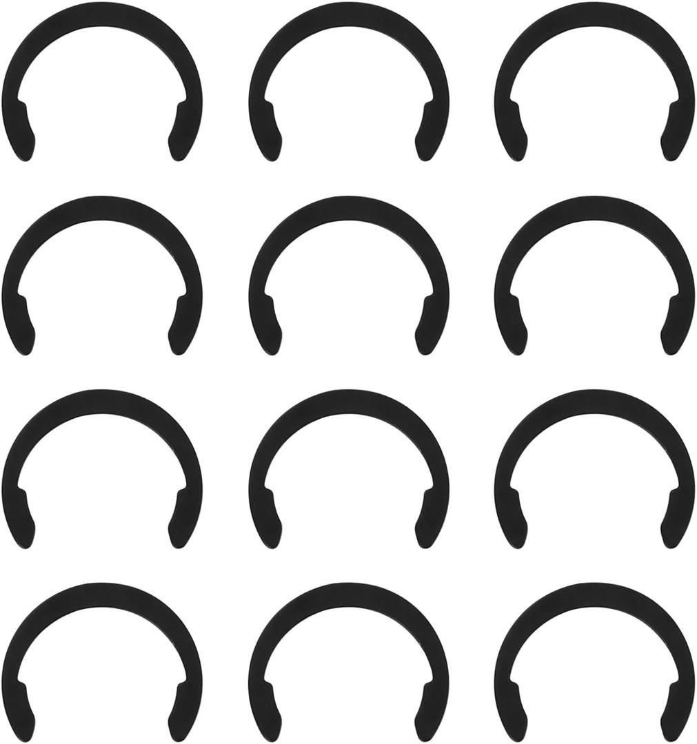 12pcs Retaining Clip Rings for Cricut Maker, Metal C-Shaped Rubber Roller Resolution Rubber Roller Replacement, Keeping Rubber Roller in Place (Black)