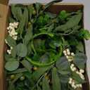 4 Pcs Green Eucalyptus Swag Wreaths for Pillars Spring Summer Kitchen Cabinet Wreaths Mini Green Berry Leaves Wreath with Ribbon for Front Door Porch Wall Window Farmhouse Decoration