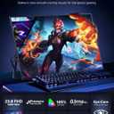 23.8'' QLED Portable Monitor 144Hz Gaming Monitor, 145%sRGB | 2000:1 | FreeSync Built-in Adjustable Stand, Speaker and VESA, USB-C HDMI Large Second Screen for Laptop, Mac-book, PC, Game Console