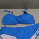 Women's Strapless Bandeau Bikini Set - Twist Front Two Piece Swimsuit Top with Side Tie Bathing Suit Bottom, Large Size