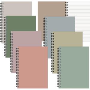 8 Pack Spiral Notebook A5 8.3 x 5.7 Inch College Ruled Spiral Journal Notebook 100 Pages/50 Sheets School Professional Journaling Notebooks for Business Work School Office Supplies(Morandi Colors)