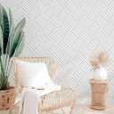 Cohoo Home Modern Peel and Stick Wallpaper Boho Contact Paper for Cabinets and Drawers Geometric Wall Paper Gray White Removable Self Adhesive Wallpaper for Bedroom Bathroom Waterproof 17.3inW 393inL