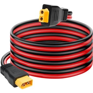 Ansoufien 10AWG XT60 Extension Cable 5FT, XT60 Cable with Male to Female Connector for Portable Power Station Solar Panel RC Battery