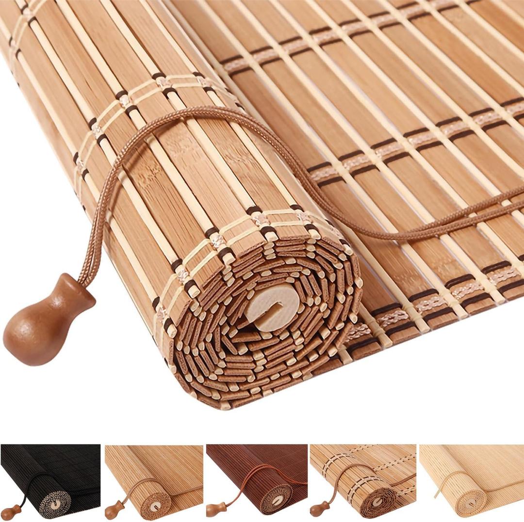Bamboo Blinds for Indoor Windows,Bamboo Shades for Indoor Windows,Anti-UV Waterproof Bamboo Shades Outdoor, Outdoor Bamboo Shades for Patio,Easy Installation