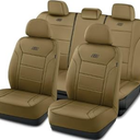 Skechers Memory Foam Car Seat Covers, Lycra Fabric Seat Covers, Seat Cover Full Set Airbag Compatible, Automotive Comfort Protection for Most Cars,Trucks, SUVs, All Brown