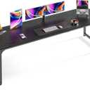 Huuger Computer Desk, 80 Inch Office Desk, Gaming Desk with Storage, Writing Desk Work Desk for Home Office, Study, Long Simple Desk, Large Legroom, Metal Frame, Black