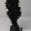24inch Black Fiber Optic Christmas Tree,Pre-Lit Artificial Mini Christmas Tree, Tabletop Small Xmas Tree with Stars Holiday Home Decorations (Black)