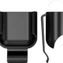 Geekria 2 Pack Earbuds Case Ultra-Light Belt Clip Pocket Holder, Compatible with Apple AirPods 2 True Wireless Earbuds, Charging Port Accessible (Black)