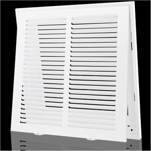 Return Air Filter Grille Fit 12x12 Duct Opening,Steel Air Return Vent Cover Grill,HVAC Vent Covers for Wall and Ceiling,Holds 1" Thick AC Filter