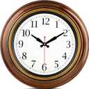 Bernhard Products Large Wall Clock 18" Quality Quartz Silent Non Ticking, Battery Operated for Home/Living Room/Over Fireplace, Beautiful Decorative Timeless Stylish Bronze XL Clocks, Easy to Read