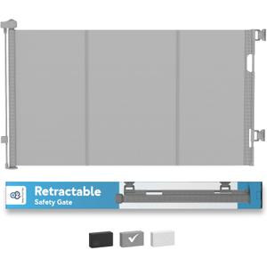 Baby Proof Me Retractable Baby Gates for Stairs & Doorways - 71 Wide Mesh Safety Gate for Toddlers, Dog & Pets - Use for Indoor/Outdoor, Hallways, Deck, Porch - Easy Installation, Secure Closure