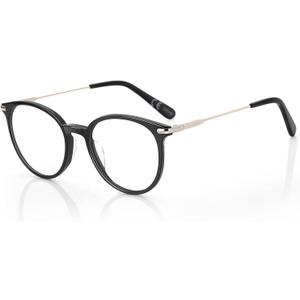 ZENOTTIC Round Optical Glasses Transparent Frame Clear Lens Eyewear Non-prescription Eyeglasses for Women (Black)