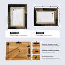 Handicrafts Home Horn Inlay Shagrin Picture Frame Black Brown Engraved Art Carved Picture Frame for Portaretratos, Vintage Farmhouse Photo Frame for Family Pictures, Brown - 5x7