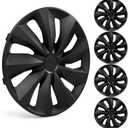 MIKKUPPA 14 Inch Hubcaps, 4 Wheel Covers for Steel Wheels, Gloss Black