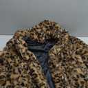 SOMTHRON Men's Faux Fur Leopard Hooded Jacket Shaggy Coat Zip Up Winter Warm Fluffy Furry Parka Overcoat YE-M