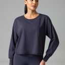Colorfulkoala Long Sleeve Shirts for Women Oversized Crew Neck Tops Casual Workout Fashion T-Shirts