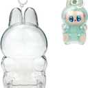 Protective Case for LABUBU The Monsters Have a Seat, Display Box Hard Case Accessories Cover with Silicone Strap White - Sitting Case, Clear