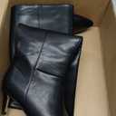 wetkiss Knee High Boots for Women - Pointed Toe Kitten Heel & Crocodile, Side Full Zipper for Easy Wear, All-Day Comfort Boots for Work, Party and Daily Chic Style (8.5, A-matte Black)