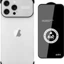 Frameless Phone Case Compatible with iPhone 12 Pro Case,Aluminium Large Window Camera Lens Protector,TPU Silicone Minimalist Protective Case Silver.