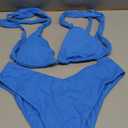 Bikini Sets for Women Sexy Halter Triangle String Bikini Cheeky V Cut High Waisted Thong Swimsuits 2 Piece (Large, Blue)