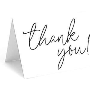 Red Door Inspirations 5x7 Thank you Note Cards with Envelopes (Black and White Thank You)