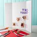 Rsgift 4 Pcs 26x16.5 inches Medium Trifold Poster Boards with Double Sided Tapes and Cardboard, Corrugated Display Boards, Professional Presentation Boards for School Project, Exhibitions