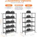 5-Tier Heavy Duty Metal Shelving Unit on Lockable Wheels,30"x14"x62"(WxDxH), 30" Wx14 Dx62 H