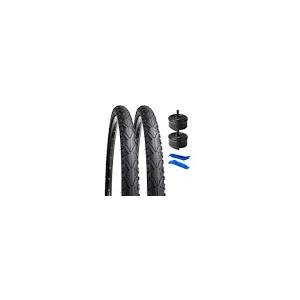 YUNSCM 24" Bike Tires 24X1.75/47-507 and 24" Heavy Duty Bike Tubes Schrader Valve Compatible with Road Bike 24x1.75 24 x 1.75 Bicycle Tires and Tubes (Y-828)
