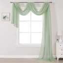 DONREN Sage Green Semi-Sheer Window Valance - Luxury Soft Scarf for Window Wedding Arch, Sheer Curtains (1 Panel, 52 x 216 Inch Length)