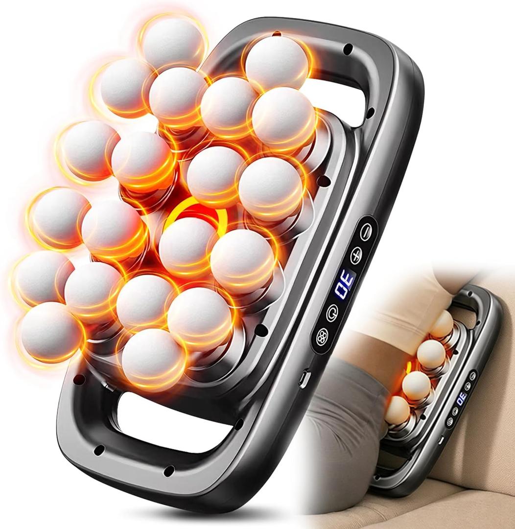 20 Head Massage Gun Deep Tissue, Electric Back Massager with 3 Modes 30 Levels, Handheld Massager for Pain Relief, Multi Head Massager for Neck, Shoulder, Back, Legs, Body