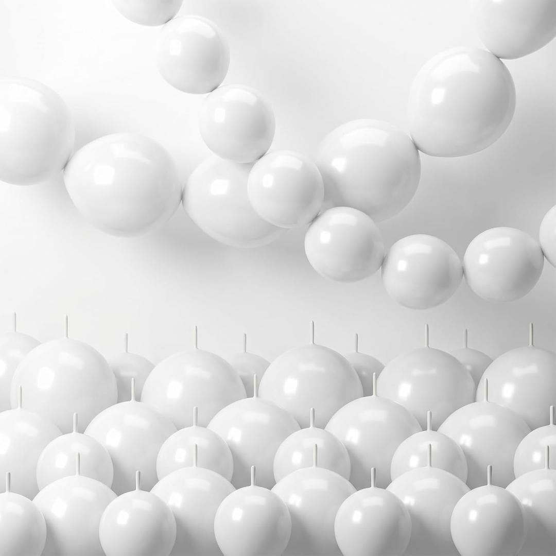 White Quick Link Balloons, 120PCS Linking Balloons for Making Balloon Wall Balloon Arch Balloon Chains, Pearl Balloons for Wedding Birthday Baby Shower Graduation Grad Party Decorations (6+10inch)