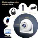 Auto Focus Mini Projector Support 4K 1080P, Built-in APPS & Auto Keystone 270 Rotatable, Portable Projector with WiFi and Bluetooth, Home Theater Outdoor Movie Bedroom Projector, 350 ANSI Lumens (white)