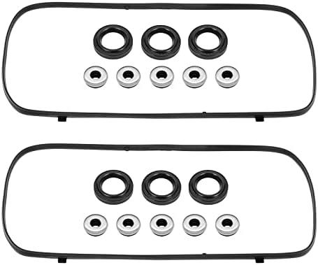 Engine Valve Cover Gasket Set Replacement for 2003-2009 Accord Odyssey Pilot Ridgeline Acura RL TL MDX 3.0L 3.5L V6 VS50607R 12030-RJA-010 12341-RCA-A00 12030-RCA-A00