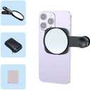 3 x Selfie Mirror Compact Phone Mirror Universal Phone Clip for iPhone | for iPhone 15/14/13/12 Android Samsung Smartphone Selfie Vlog Accessories