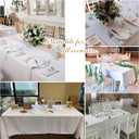 8 Pack 60"x102" White Polyester Tablecloth, Wrinkle & Stain Resistant for Wedding & Home Use