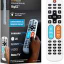 UltraPro BigEZ OneTouch Big Button Universal TV Remote for Seniors, Easy to Use, Replacement Remote for Samsung, LG, Sony, Vizio, Roku TV, Streaming Players, Backlit Buttons, 2 Device, White, 85053