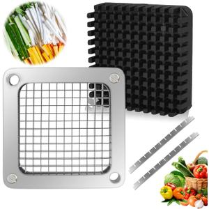 Replacement Chopper 1/4" Blade, Commercial Vegetable Chopper Dicer, French Fry Cutter Stainless Steel Blade for Fruit Cutting Machine Tomato Onion Pusher Block