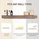Fireplace Mantle Shelf - 66x85Inch Handcrafted Wall Floating Mantel Shelf for Over Fireplace - Rustic Traditional Wooden Fireplace Mantels with Invisible Heavy Duty Wood Bracket - Ebony
