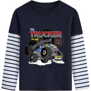 Tkria Just A Boy Who Loves Garbage Truck Sweatshirts Toddler Train Shirt Monster Truck Clothes Kids Christmas Tee Top Size 4T