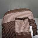 Litanika Brown Comforter Set Twin/Twin XL - 2 Pieces Lightweight Brown White Colorblock Stripe Fluffy Bedding Comforter Sets, All Season Bed Set