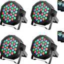 Dj Lights, 4 Pack 36 LED Par Lights Stage Lights with Sound Activated Remote Control & DMX Control, Stage Lighting Uplights for Wedding Club Music Show Christmas Holiday Party Lighting