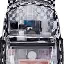 CAMTOP Clear Backpack for Stadium Events Approved Women Girls, Small Clear Bag for Concert, Work, Sporting Festival, Water Resistant Transparent Bag for School (Black&white)