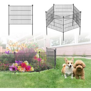 No Dig Fence Tall Garden Fence, 5 Panels Dog Fence Animal Barrier, Arched Flower Bed Edging Ornamental Wire Border for Yard Patio (5 Panels - 18 in(H) X 10 ft(L))