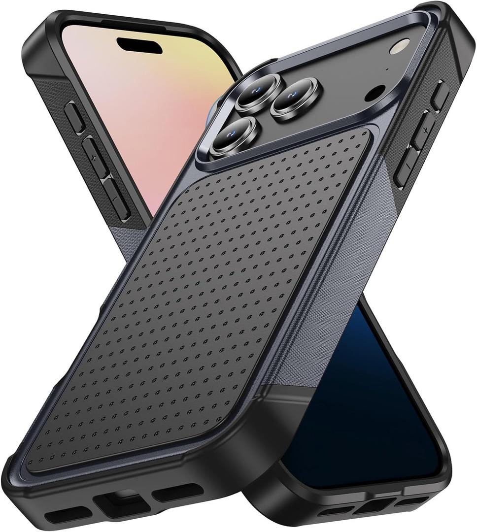ShukZinfeo Compatible for iPhone 17 Pro Case 2025 6.3" Slim Matte TPU + PC Protective Shockproof Anti-Scratch Plastic Hard Cover Millitary-Grade for iPhone 17 Pro Phone Case Gray Black
