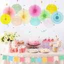 12Pcs Pastel Classroom Decor Kit, Pastel Paper Lanterns Honeycomb Paper Fans for Women Girls Spring Birthday Wall Baby Shower Wedding Party Rainbow Classroom Decorations