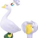 21" Cement Porch Goose Statue with magenetic Wig for Free New Home Gift for Outdoor Decorative Figurine for Garden, Patio, or Entryway Accent (21" Statue with Wig)